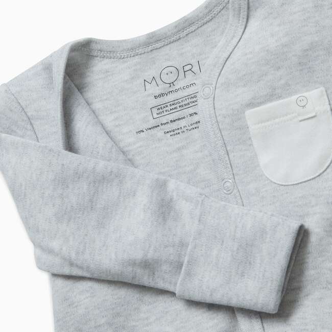 Sleepsuit With Front Opening, Grey - Rompers - 2