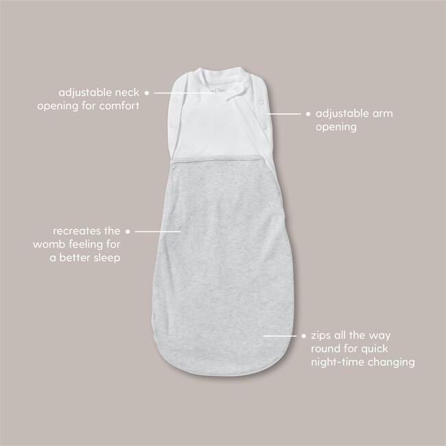 Zip-Up Swaddle Bag, Grey - Swaddles - 3