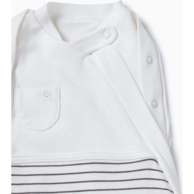 Zip-Up Swaddle Bag, Grey Stripe - Swaddles - 4
