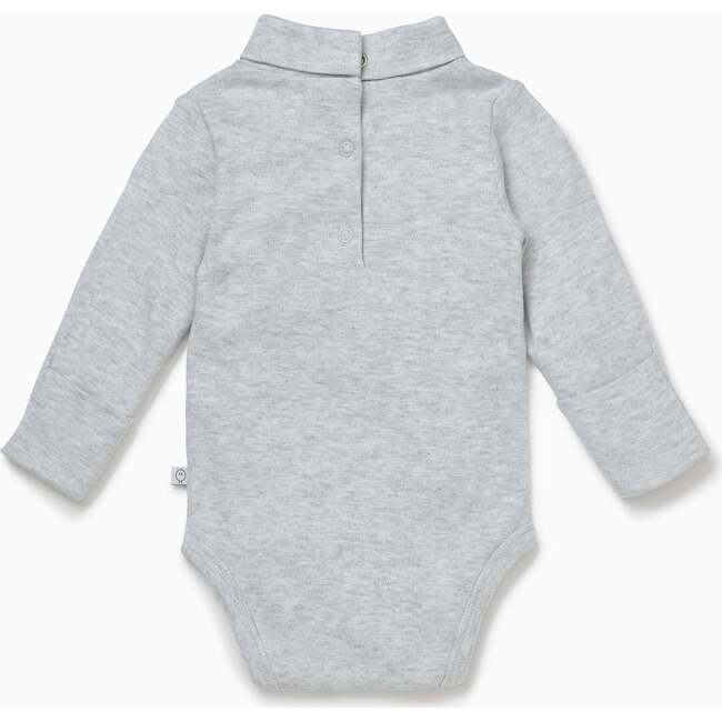 High Roll Neck Bodysuit, Grey Marl - Bodysuits - 5