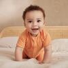 Ribbed Summer Zip-Up Sleepsuit, Orange - Rompers - 2