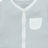 Front Opening Snap Romper, Blue Stripe - Rompers - 3