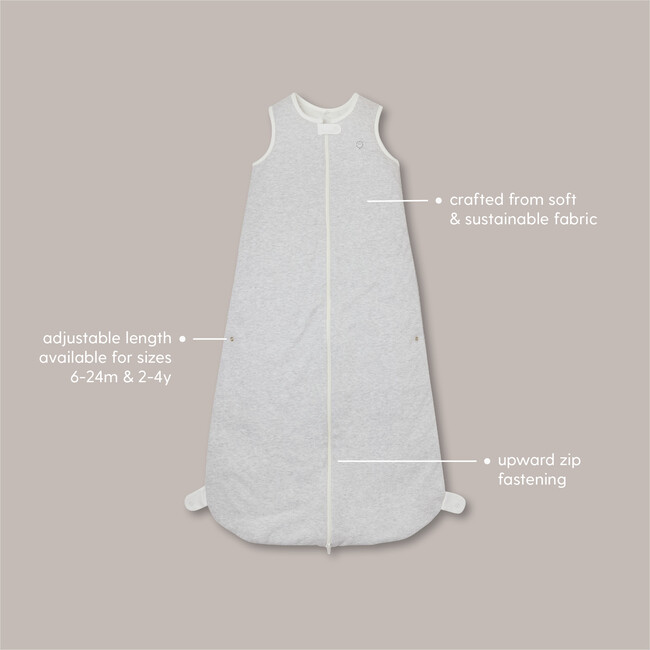 Front Opening Sleeping Sack 1.5 TOG, Grey - Sleepbags - 2