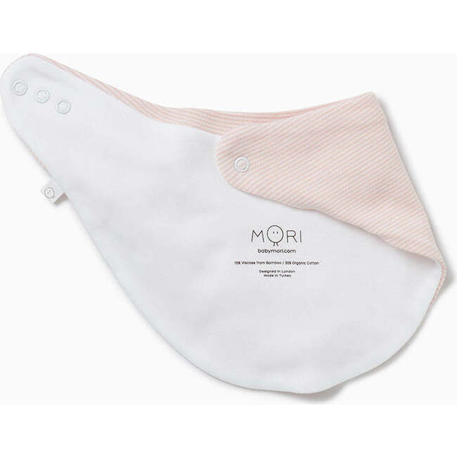 Double-Ply Bandana Style Milk Bib, Blue Stripe - Bibs - 4