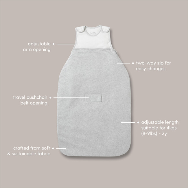 Clever Sleeping Sack 2.5 TOG, Grey - Sleepbags - 3