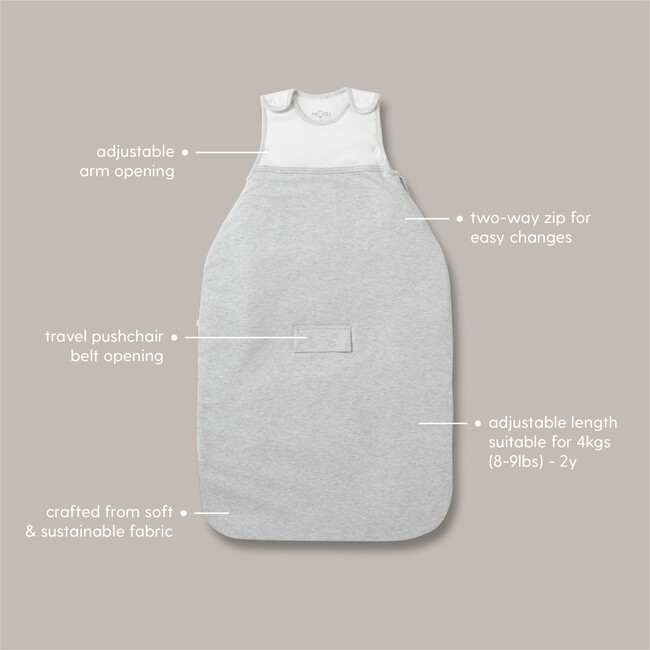 Clever Sleeping Sack 1.5 TOG, Grey - Sleep Sacks - 2