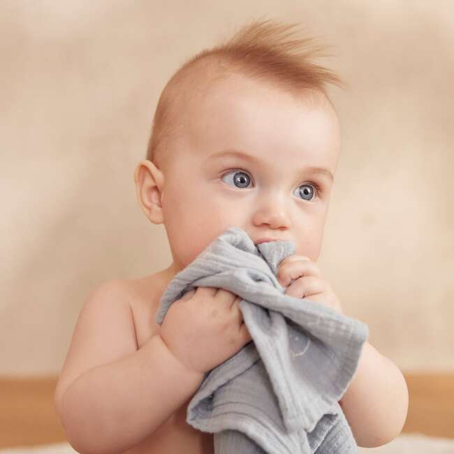 Muslin Large Swaddle, Blue - Swaddles - 3