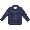 Jefferson Round Collar Shirt, Navy Windowpane - Shirts - 1 - thumbnail