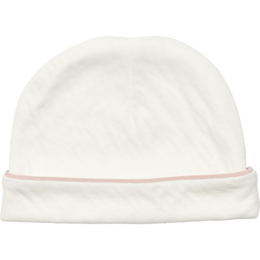 Hazy Italian Cotton Contrast Piped Hat, Pink