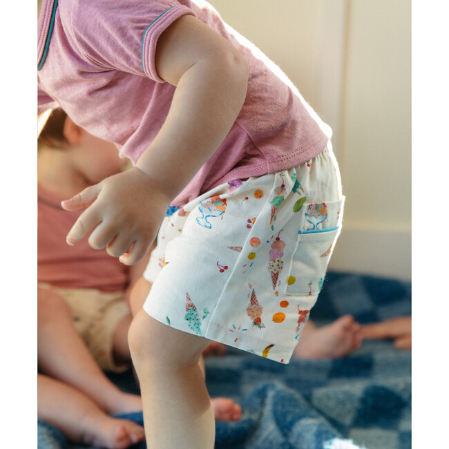 Bingo Baby Contrast Cord Piped Pocket Shorts, Eat Your Ice Cream - Shorts - 2