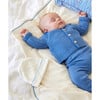 Swaddle Contrast Piped Blanket, Blue - Swaddles - 2