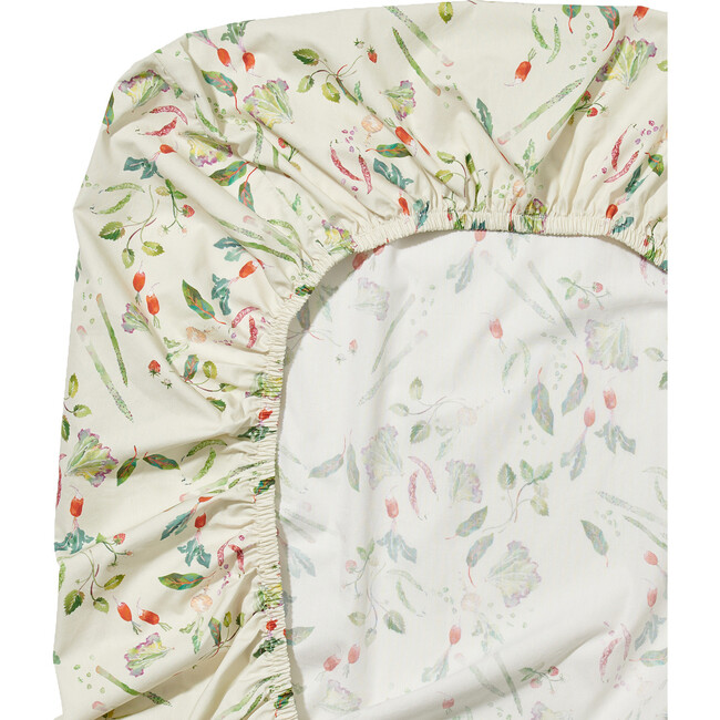 Printed Cotton Elastic Corner Crib Sheet, Eat Your Greens - Crib Sheets - 3