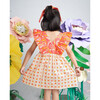Tully Gathered Waist Ruffle Sleeve Dress, Pink And Cream - Dresses - 2 - thumbnail