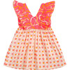 Tully Gathered Waist Ruffle Sleeve Dress, Pink And Cream - Dresses - 4 - thumbnail