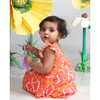 Swiggly Swirly Print Frilly Sleeve Tiered Frock, Pink - Dresses - 2