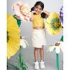 Weewee Flower Patch Pocket Denim Skort, Cream - Skirts - 3