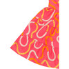 Swiggly Swirly Print Frilly Sleeve Tiered Frock, Pink - Dresses - 4