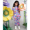 Daffy Unisex Floral Print Short Sleeve Jumpsuit, Purple - Jumpsuits - 4
