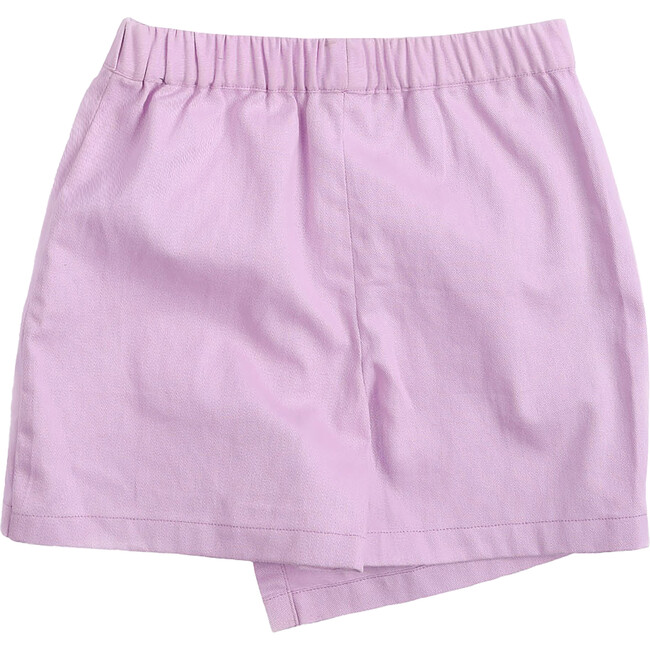 Peri Flower Patch Pocket Denim Skort, Purple - Skirts - 6