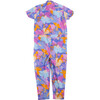 Daffy Unisex Floral Print Short Sleeve Jumpsuit, Purple - Jumpsuits - 5 - thumbnail