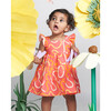 Swiggly Swirly Print Frilly Sleeve Tiered Frock, Pink - Dresses - 7