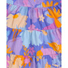 Daffy Floral Print Frilly Sleeve Tiered Frock, Purple - Dresses - 6