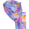Daffy Floral Print Puffy Sleeve Crop Top, Purple - Blouses - 6