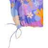 Daffy Floral Print Puffy Sleeve Crop Top, Purple - Blouses - 7