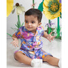 Daffy Floral Print Shirt And Shorts Co-Ord Set, Purple - Mixed Apparel Set - 2 - thumbnail