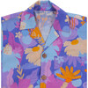 Daffy Floral Print Hawaiian Summer Short Sleeve Shirt, Purple - Shirts - 3