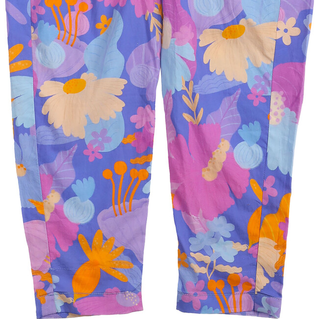 Daffy Unisex Floral Print Short Sleeve Jumpsuit, Purple - Jumpsuits - 8