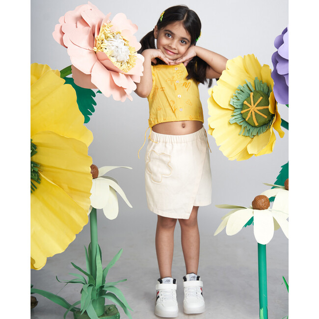 Wonder Wander Top And Skort Co-Ord Set, Yellow And Cream - Mixed Apparel Set - 3
