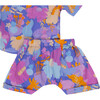 Daffy Floral Print Shirt And Shorts Co-Ord Set, Purple - Mixed Apparel Set - 5