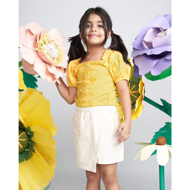 Wonder Wander Top And Skort Co-Ord Set, Yellow And Cream - Mixed Apparel Set - 9