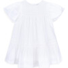 Florence Round Neck Short Ruffled Sleeve Dress, Pearl - Dresses - 1 - thumbnail