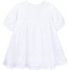 Isabelle Round Neck Puffed Sleeve Above Knee Dress, White - Dresses - 1 - thumbnail