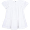 Florence Round Neck Short Ruffled Sleeve Dress, Pearl - Dresses - 2