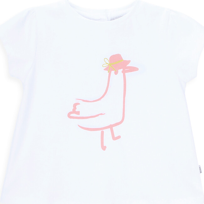 Pretty Seagull Uv Protect Crew Neck  Short Sleeve T-Shirt, White - Tees - 1