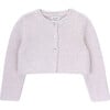 Page Baby Knit Long Sleeve Buttoned Cropped Cardigan, Whitecap Blend - Cardigans - 1 - thumbnail