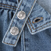 Becky Adjustable Buttoned Strap Denim Overalls, Medium Blue - Overalls - 2