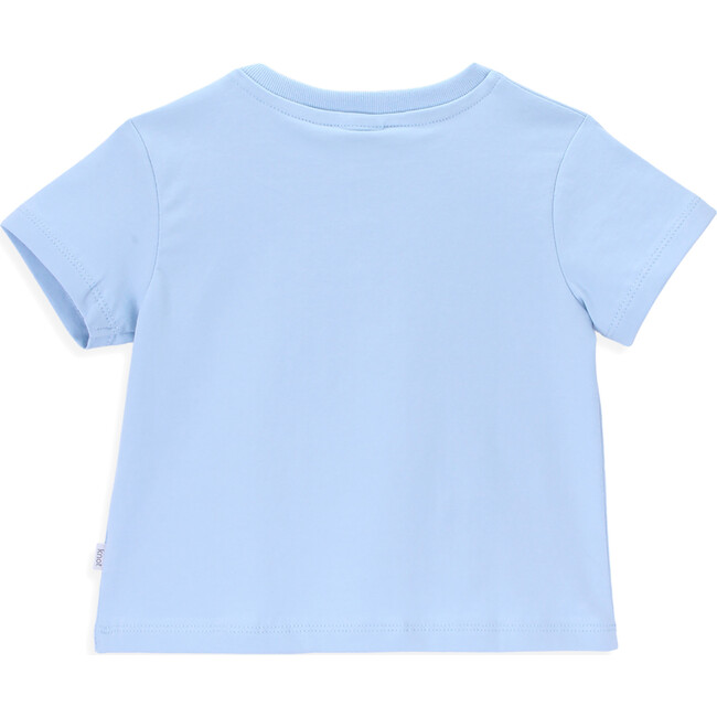 Hullabaloo Crew Neck Short Sleeve Shoulder Open T-Shirt, Blue Fog - Tees - 3