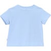 Hullabaloo Crew Neck Short Sleeve Shoulder Open T-Shirt, Blue Fog - T-Shirts - 3