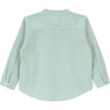 Gasper Priest Collar Long Sleeve Buttoned Shirt, Celadon Green - Shirts - 3