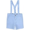 Niles Twill Front And Back Pocket Drawstring Shorts, Blue Fog - Shorts - 1 - thumbnail