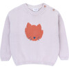 Raccoon Knitted Drop Shoulder Long Sleeve Sweater, Whitecap Gray - Sweaters - 1 - thumbnail