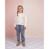 Dai Ruffled Elastic Waist With Belt Loop Denim Trousers, Medium Blue - Pants - 2