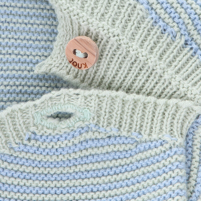 Bay Knitt Crew Neck Long Sleeve Shoulder Open Sweater, Icy Stripes - Sweaters - 2