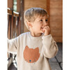 Raccoon Knitted Drop Shoulder Long Sleeve Sweater, Whitecap Gray - Sweaters - 4