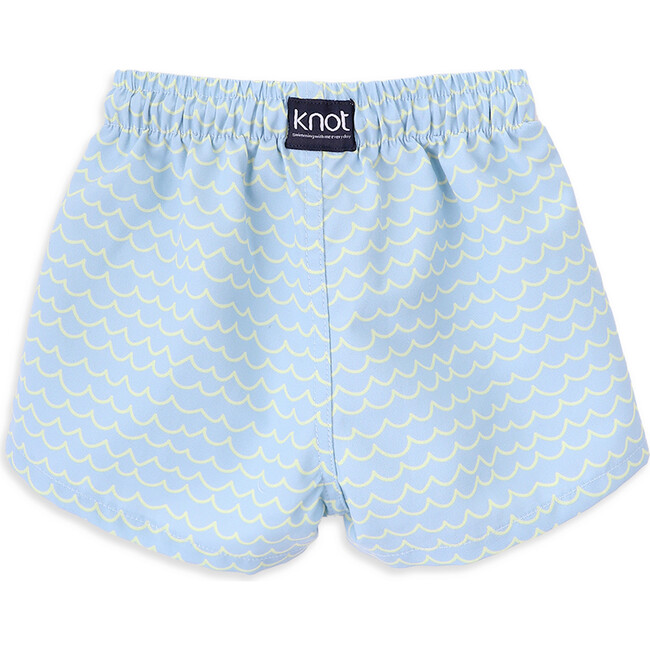 Bodhie Drawstring Elastic Waist Swim Shorts, Big Waves - Swim Trunks - 3