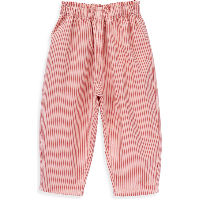 Elleanor Frilled Elastic Waist Trousers, Coral Stripes